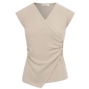 Rivir Beige top with gold hardware